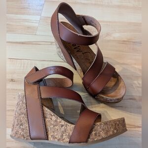 Blowfish Brown Wedge Sandals